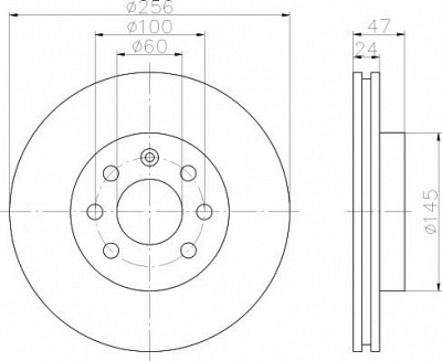 HELLA PAGID 8dd355107151 -  Тормозной диск